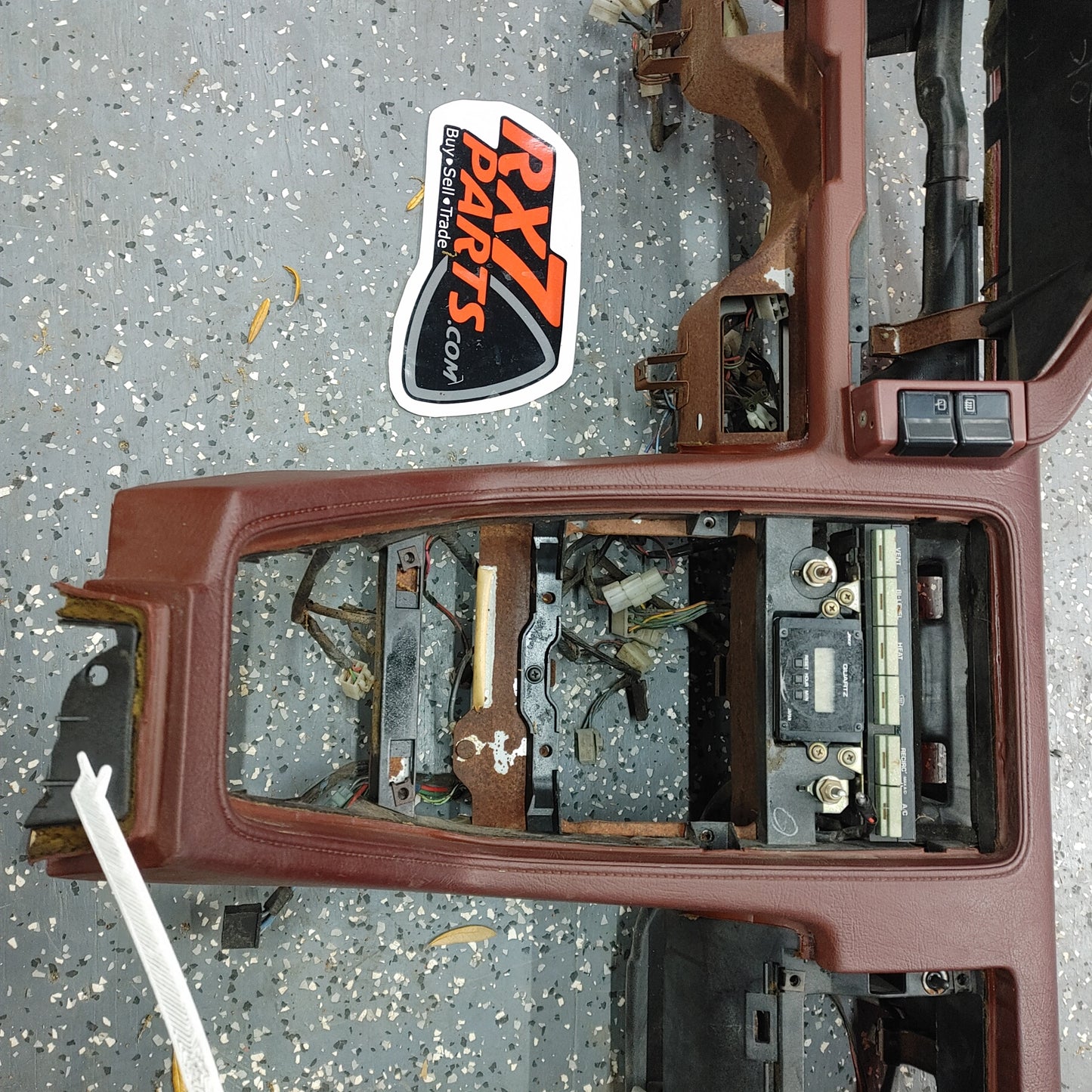 LHD RX7 FB Dark Red Dashboard With Bezel Switches FB Mazda Rx7 FB3S FB DB/8