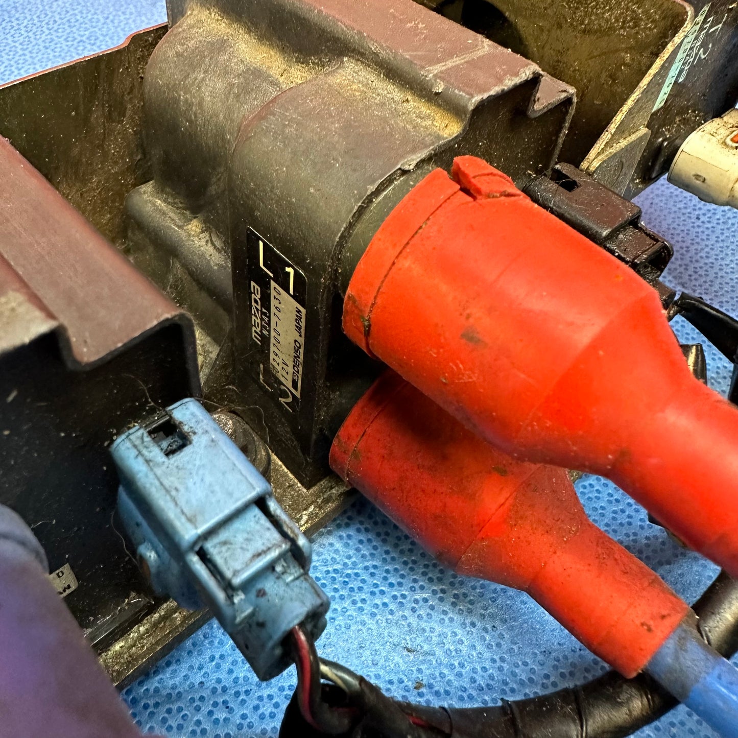 LHD, RHD OEM Ignition Coil Pack Set w Harness and used NGK Spark Plug Wires 029700:7610, 029700:7620, 029700:7630 Mazda Rx7 FD3S FD S5B16 CPW