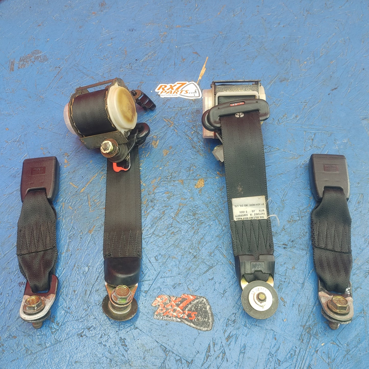 LHD, RHD Black Rear Seat Belt Set Left And Right With Buckles And Receivers  RX7 FD FD3S 93 - 02 Mazda S9B37/17