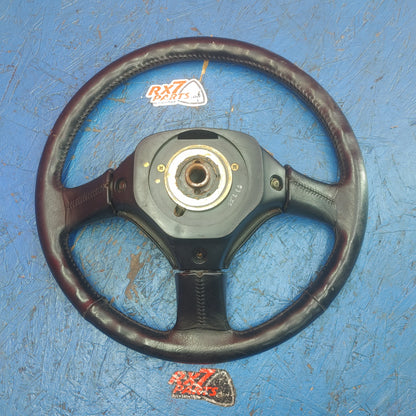 LHD, RHD Oem Black 3 Spoke Leather Steering Wheel  RX7 FC FC3S 86 - 91 Mazda S9B40/4