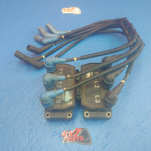 LHD, RHD Mazda Cosmo 20B Leading And Trailing Ignition Coil Assembly With Spark Plug Wires SH1B22/2     02970072400297007250