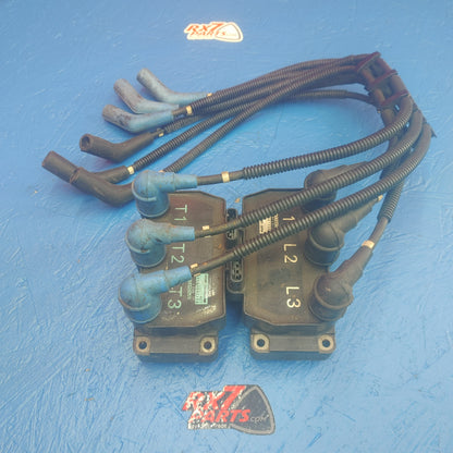 LHD, RHD Mazda Cosmo 20B Leading And Trailing Ignition Coil Assembly With Spark Plug Wires SH1B22/2     02970072400297007250