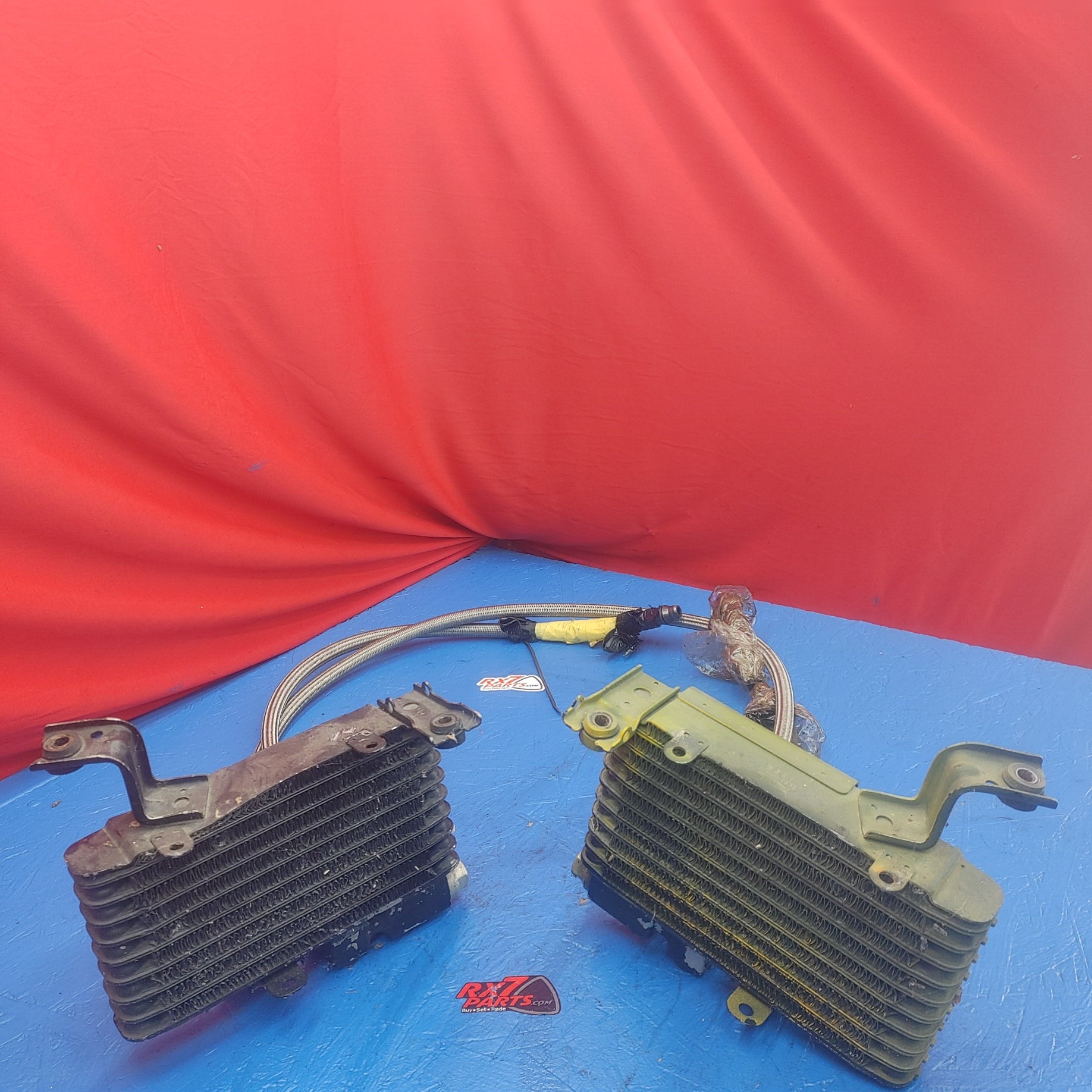 LHD, RHD Dual Oil Coolers With Braided Oil Lines  RX7 FD FD3S 93 - 02 Mazda SH2B1/5 - RX7Parts