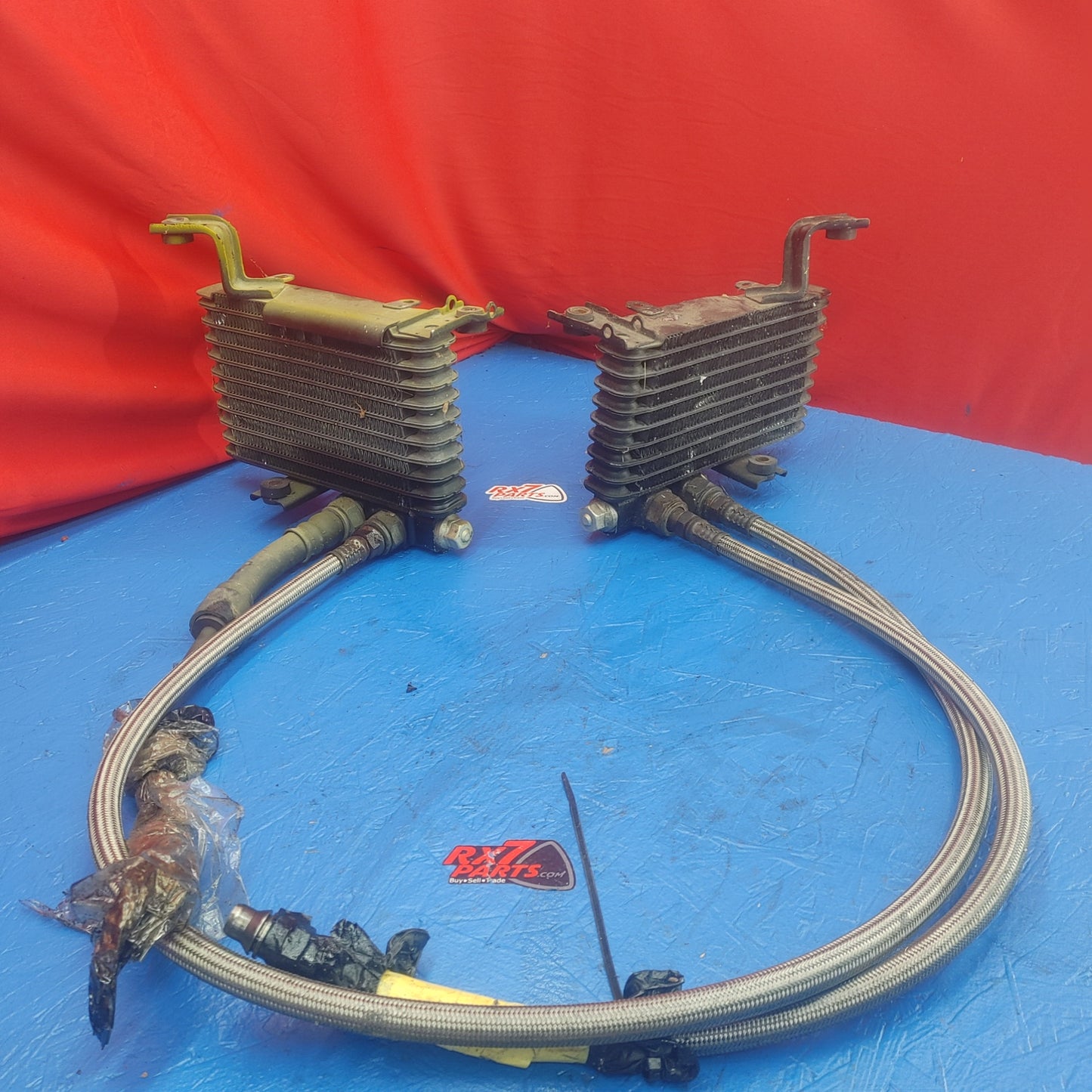 LHD, RHD Dual Oil Coolers With Braided Oil Lines  RX7 FD FD3S 93 - 02 Mazda SH2B1/5 - RX7Parts