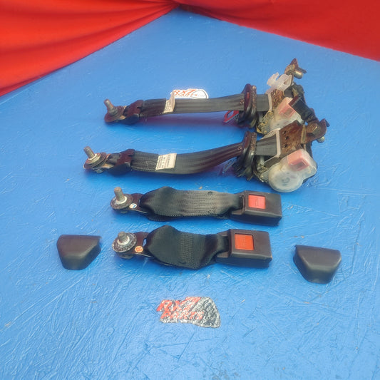 LHD, RHD Black Rear Seat Belt Set Left And Right With Buckles And Receivers  RX7 RX-7 FD FD3S 13B-REW 92 - 02 FD FD3S 13B-REW SH5B2/3