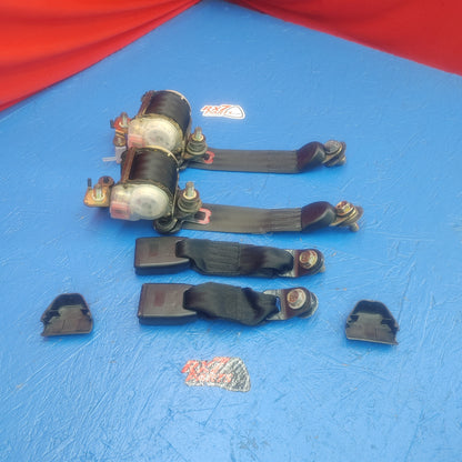LHD, RHD Black Rear Seat Belt Set Left And Right With Buckles And Receivers  RX7 RX-7 FD FD3S 13B-REW 92 - 02 FD FD3S 13B-REW SH5B2/3