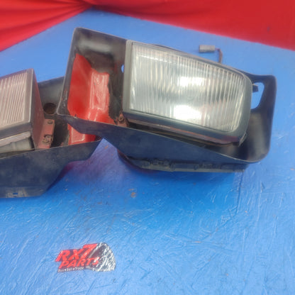 LHD, RHD 89 - 91 Fog Light Set With Mounting Brackets  RX7 RX-7 FC S5 FC3S 89 - 91 FC FC3S 13B SH7B16/24
