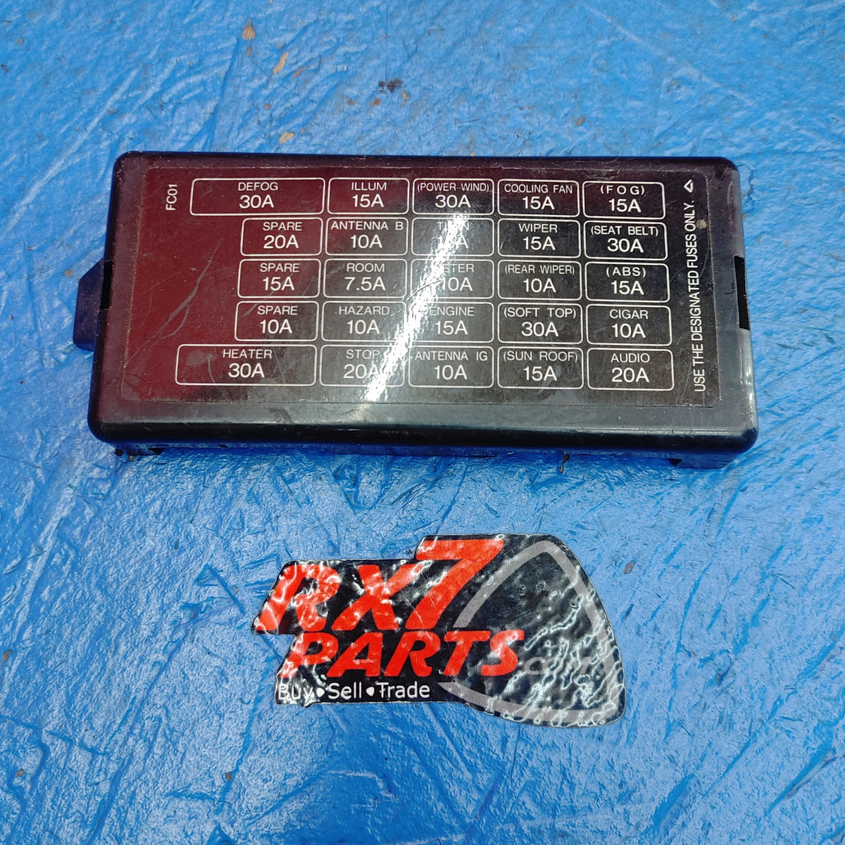 USED LHD, RHD Interior Fuse Box Cover Cap Panel  RX7 FC S15B39/34