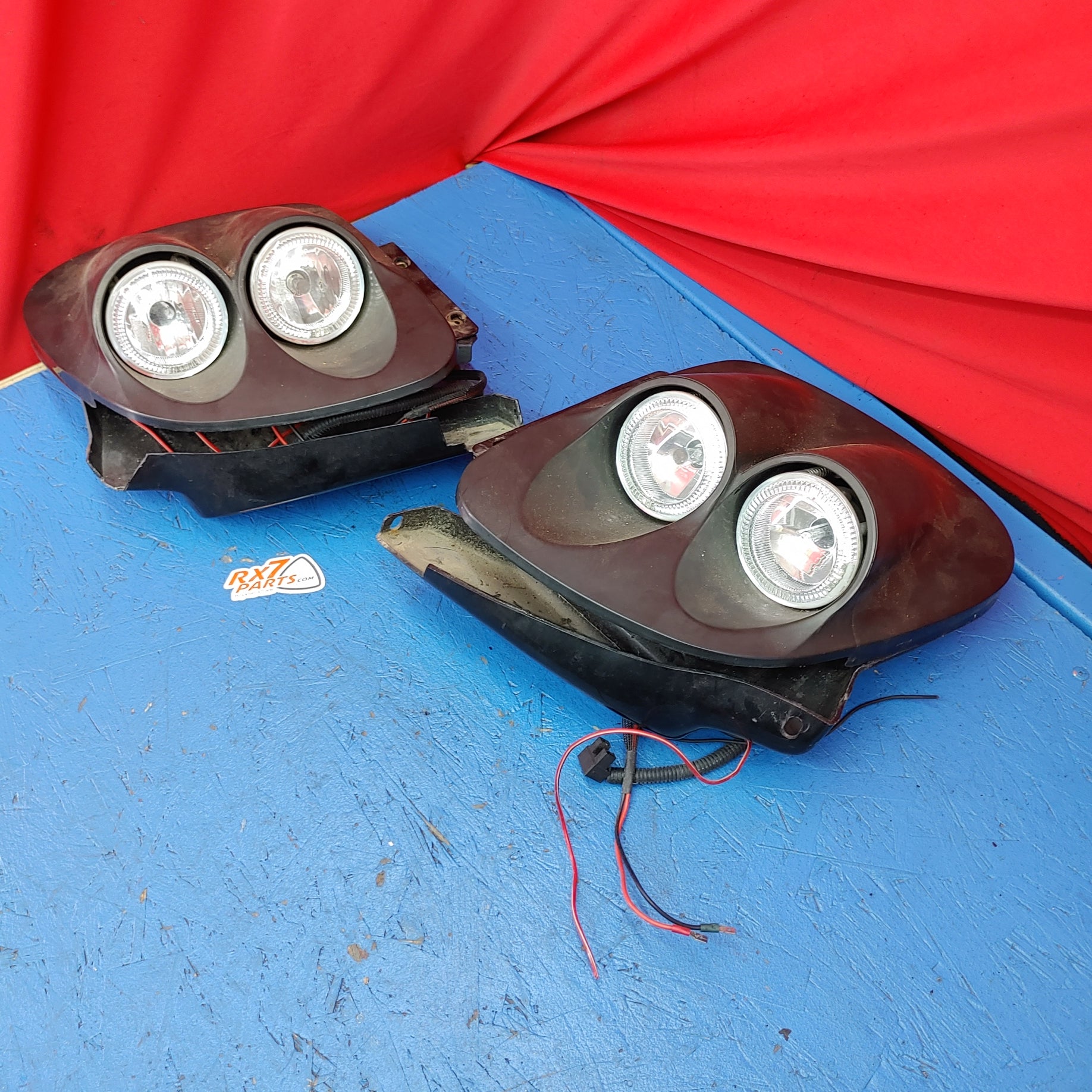 LHD, RHD RE Style Frogeye Frog Eye Headlights Set Pair RX7 FD FD3S 93 ...