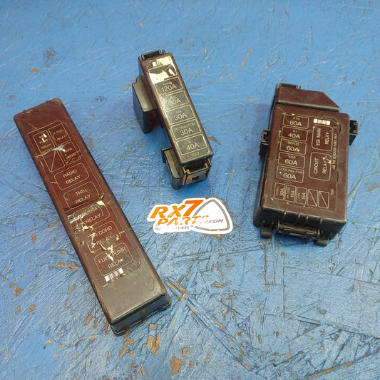 LHD, RHD Fuse Box Covers Lids Set Of 3 Fans Battery Main  RX7 FD FD3S 93 - 02 Mazda S12B17/9