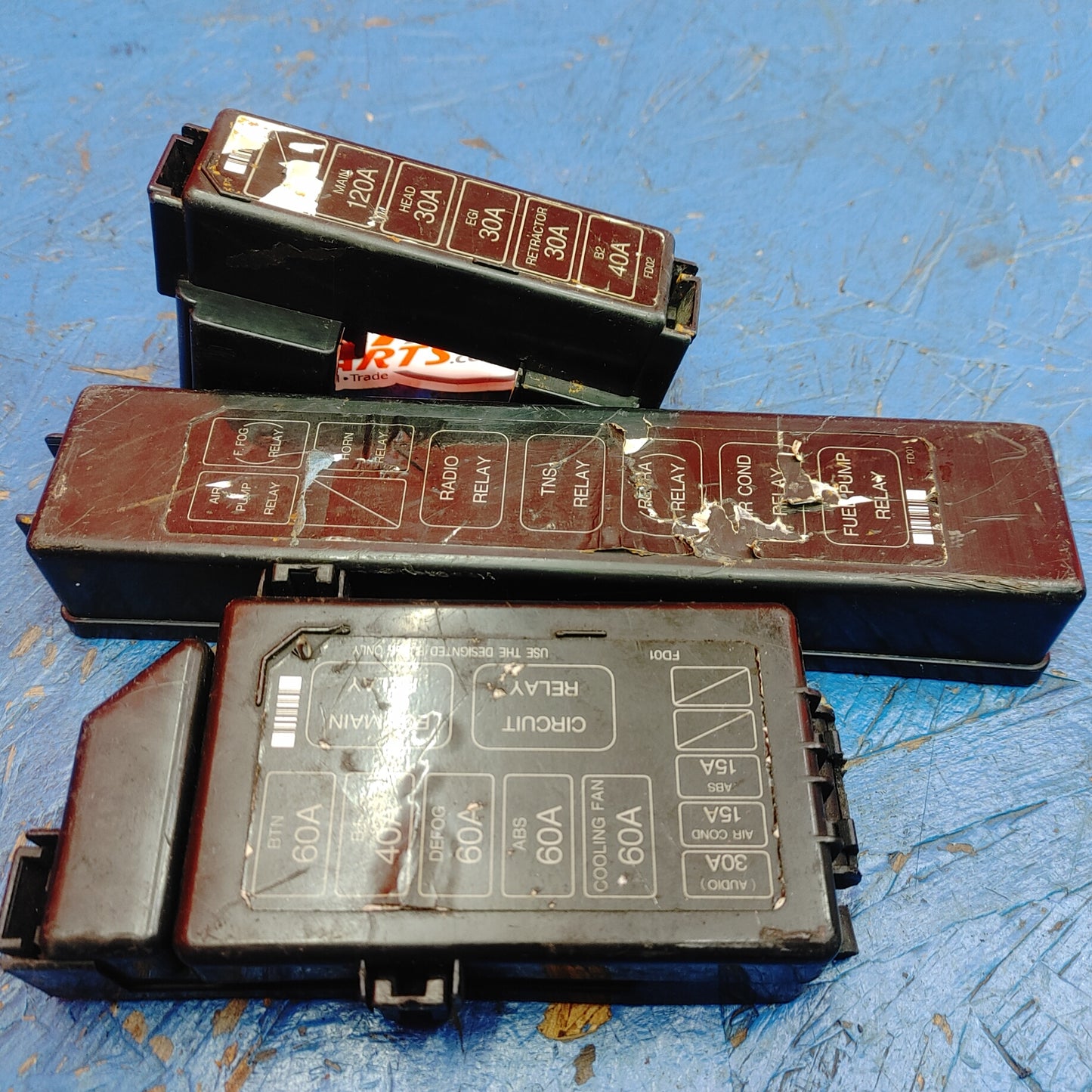 LHD, RHD Fuse Box Covers Lids Set Of 3 Fans Battery Main  RX7 FD FD3S 93 - 02 Mazda S12B17/9
