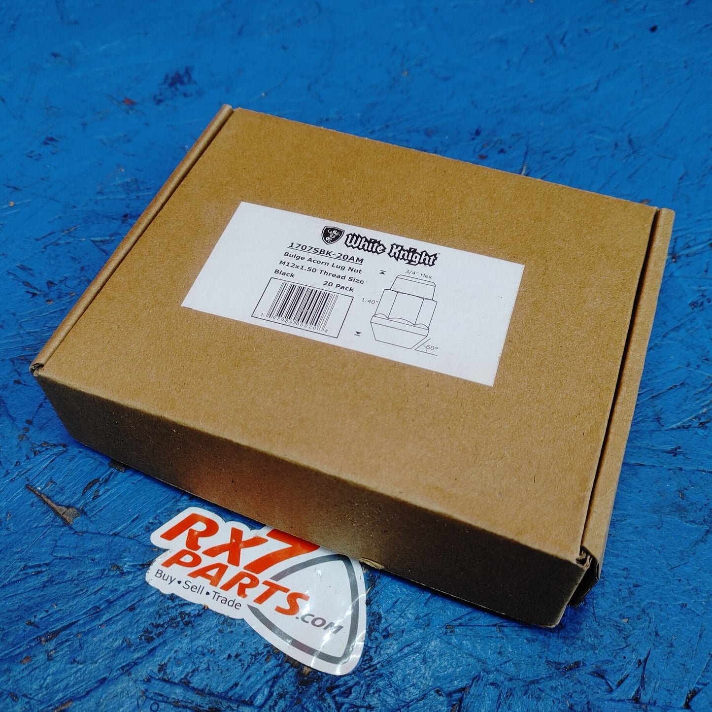 White Knight Black Chrome M12X1.50 Bulge Acorn Lug Nut 20 Pack (Missing 1)) 1707SBK-20AM     S12B19/15