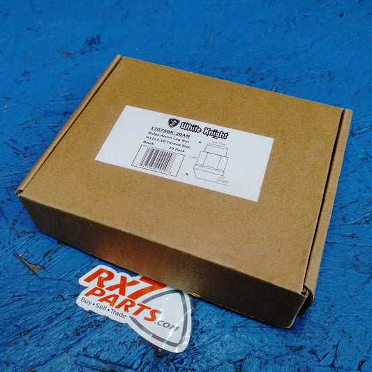 White Knight Black Chrome M12X1.50 Bulge Acorn Lug Nut 20 Pack (Missing 1)) 1707SBK-20AM     S12B19/15