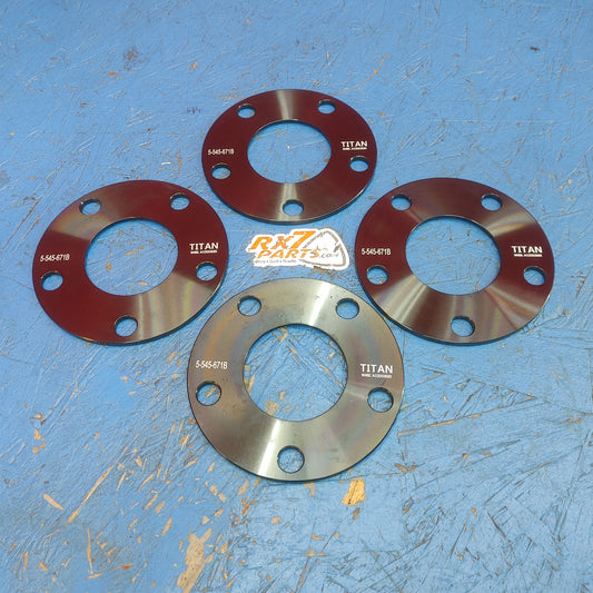 LHD, RHD Titan 5 Mm Wheel Spacers For Mazda Rx7, Rx8, Miata, 5X114.3/ 67.1 Hub Centric      S12B9/11
