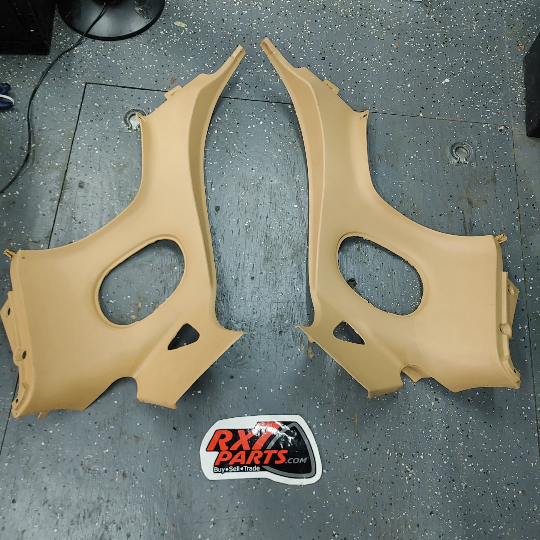 Tan Pair Of Rear Quarter Plastics Rear Seat Bins S4B0/382 RX7 FD FD3S 93 - 02 Mazda - RX7Parts