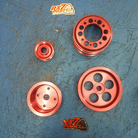LHD, RHD Unbranded aluminum Pulley Kit 4 Piece REW  RX7 FD FD3S 93 - 02 Mazda S5B39/7