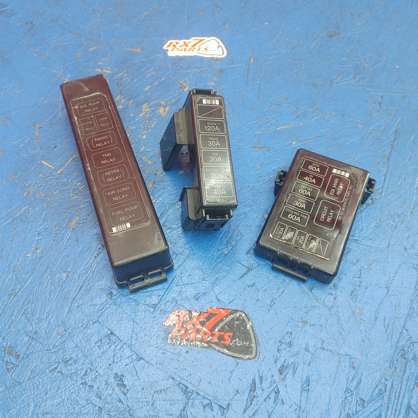 LHD, RHD Fuse Box Covers Lids Set of 3 Fans Battery Main  RX7 FD FD3S 93 - 02 Mazda S6b42/4