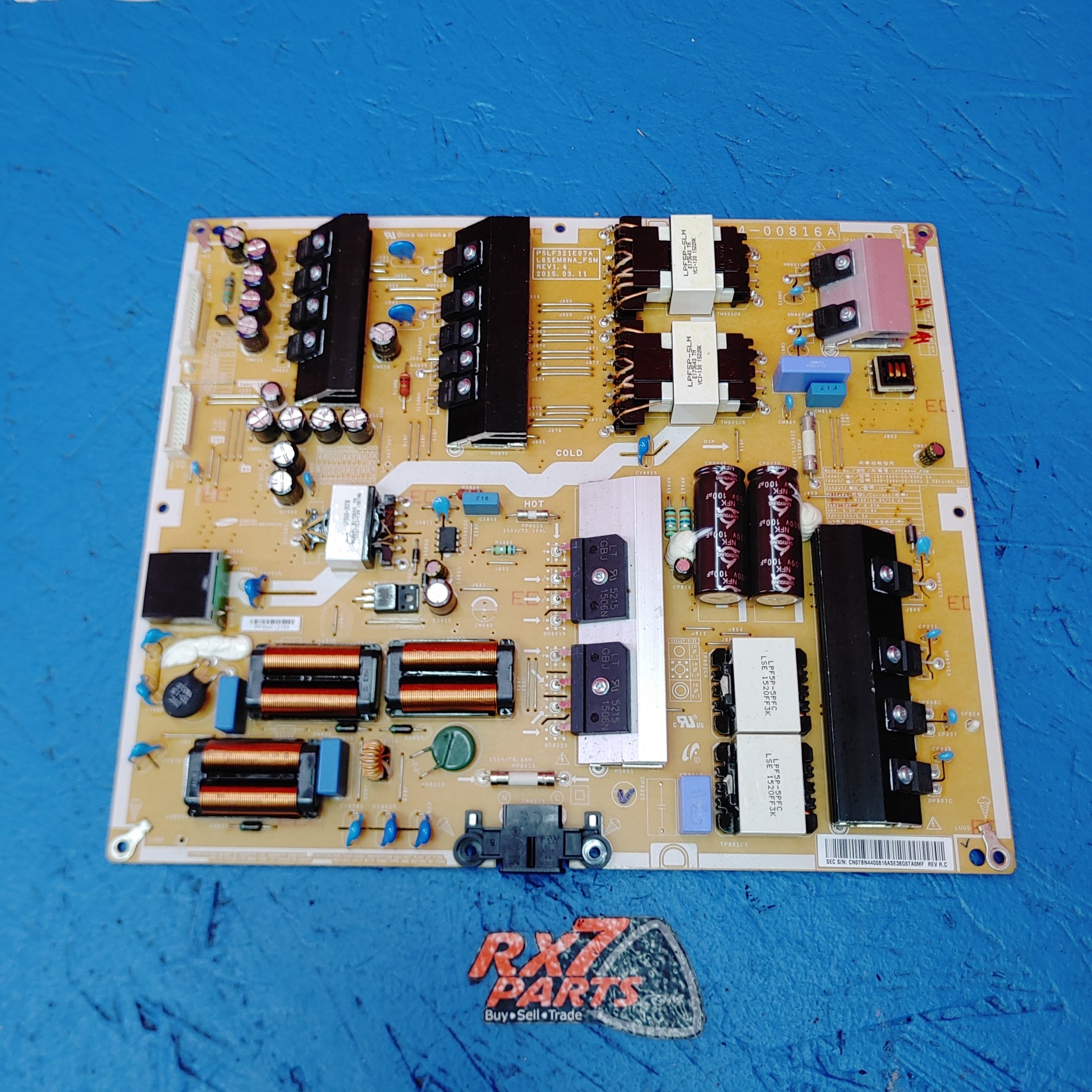 Bn44-00816A Samsung Power Supply, Pslf321E07A, L65Em8Na_Fsm, Un65Js9000Fxza, Un55Js9000Fxza SH3B24/10 - RX7Parts