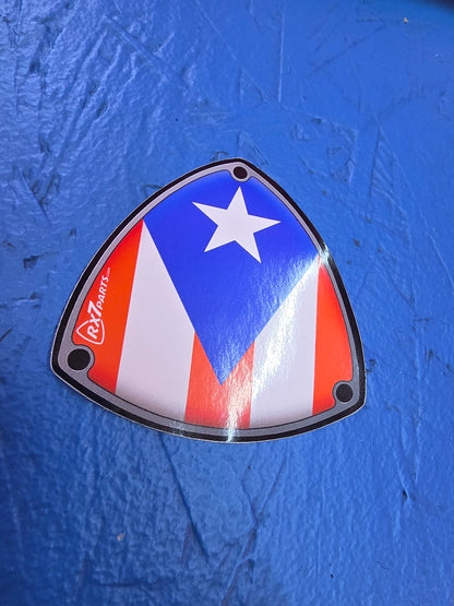 Rx7Parts.com 3" Puerto Rico Flag Rotor Sticker ( PR Rotor Sticker )