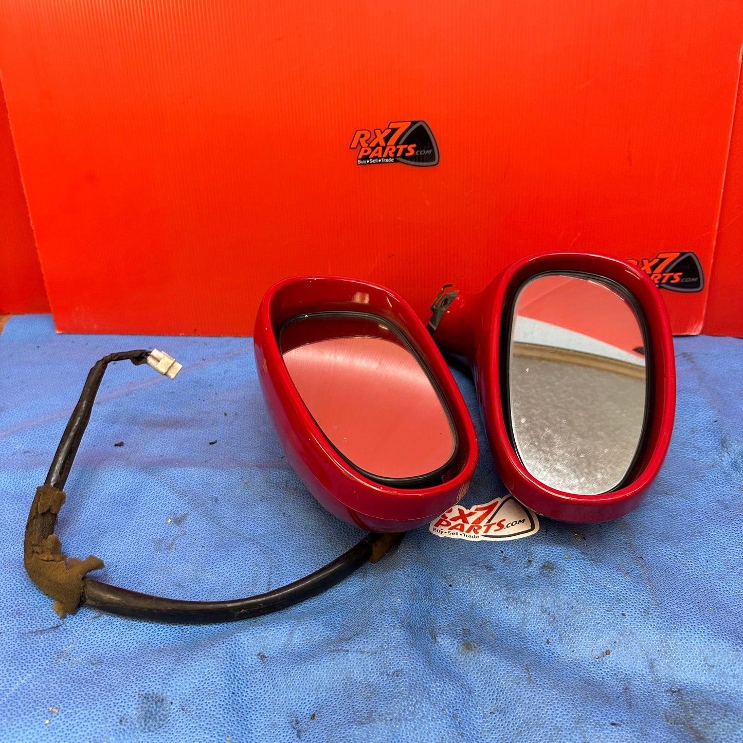 OEM Side view mirrors PAIR LEFT RIGHT DRIVER NO BASES JUST TOP HALF Mazda Rx7 FD3S FD S7B5BSM