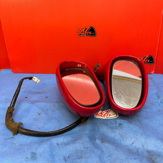 OEM Side view mirrors PAIR LEFT RIGHT DRIVER NO BASES JUST TOP HALF Mazda Rx7 FD3S FD S7B5BSM
