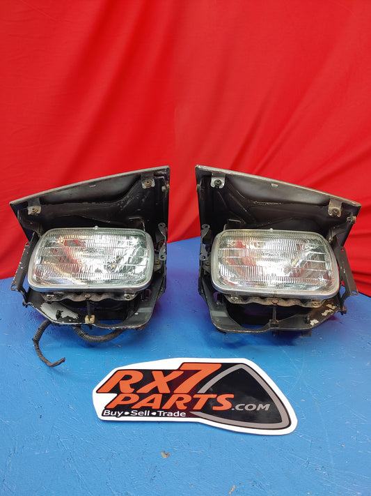 LHD FC Headlight Pair (Dark Grey) FC Mazda Rx7 FC3S FC S8B8/1