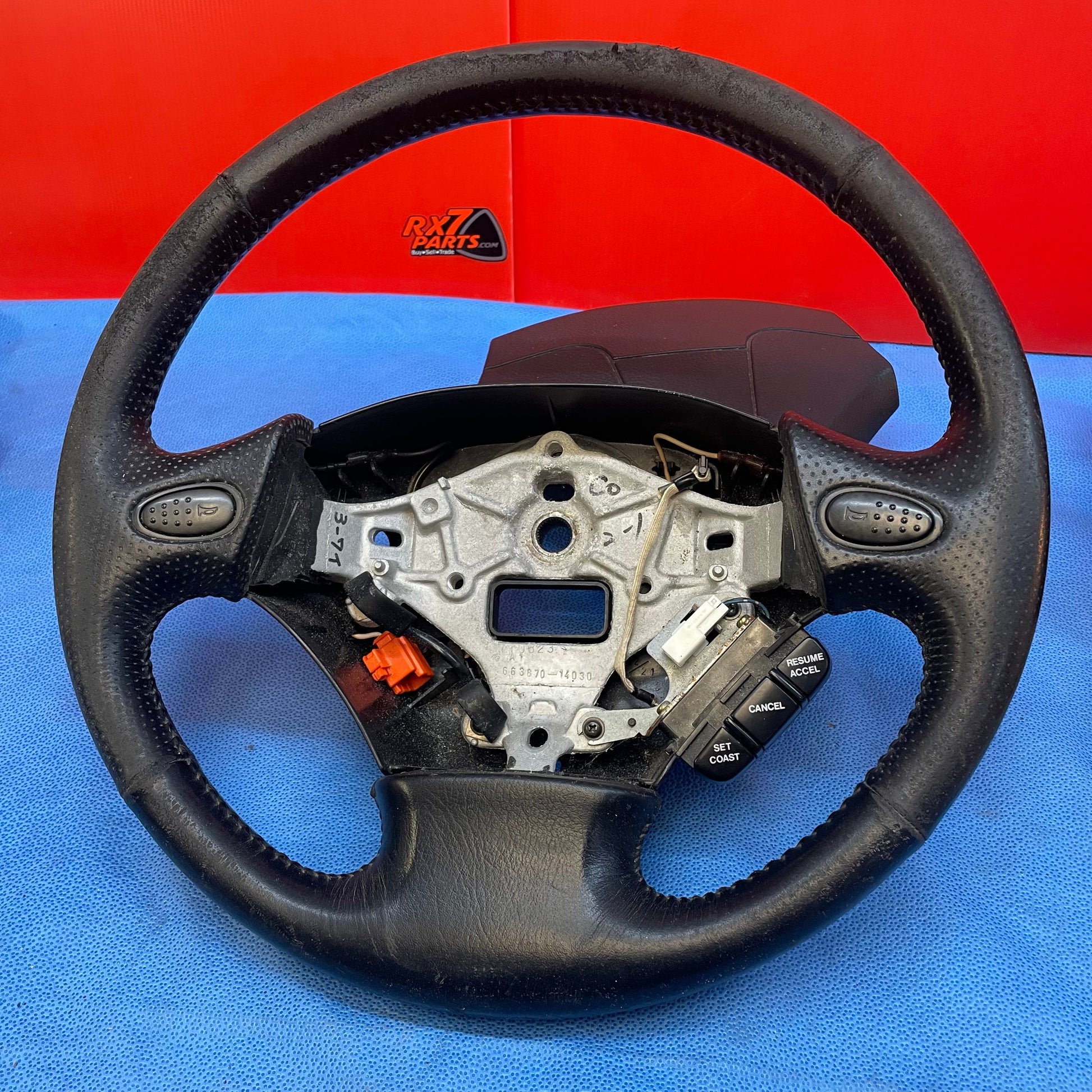 LHD OEM Steering Wheel Complete w/ Cruise Control Buttons  Mazda Rx7 FD3S FD S4B3ABSW - RX7Parts