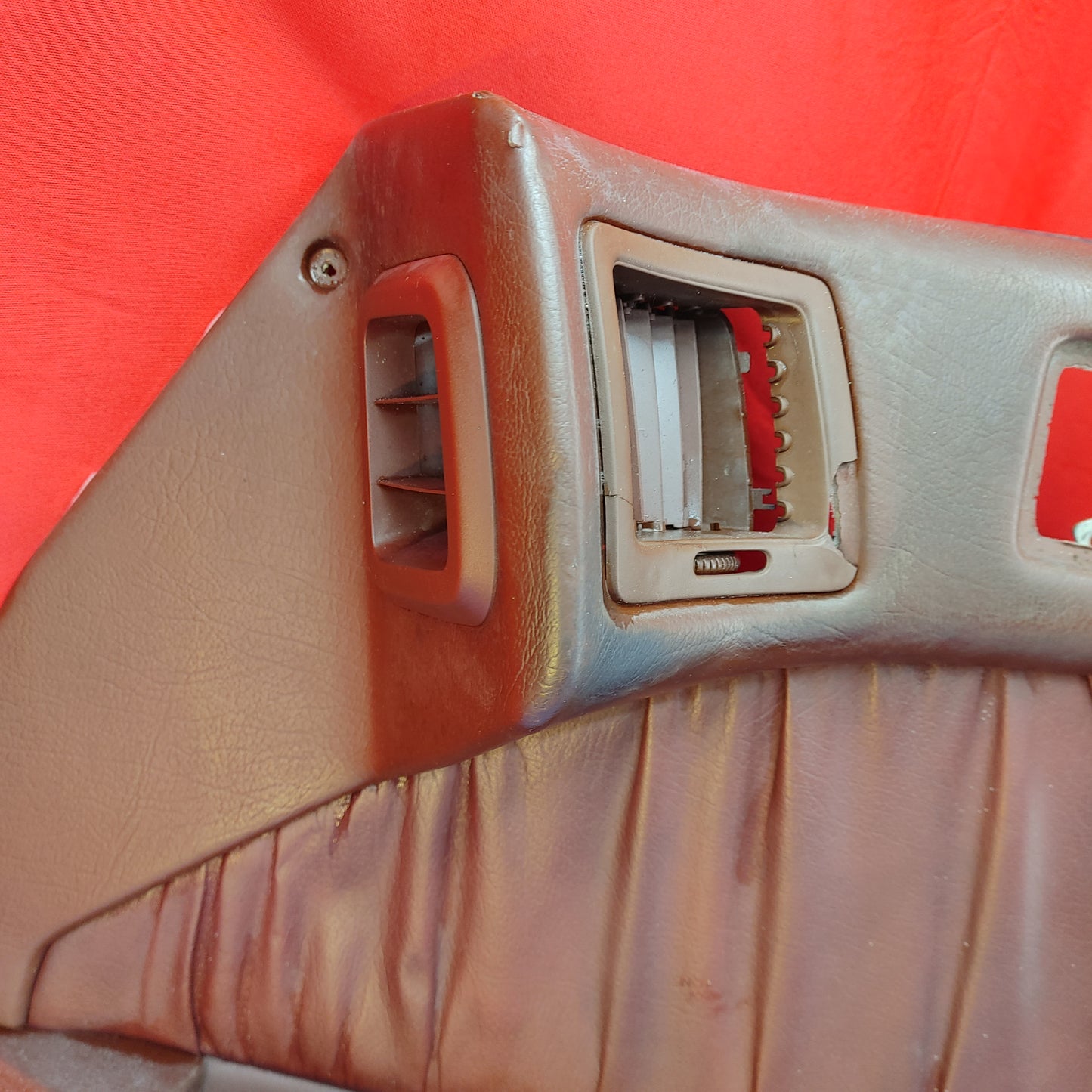 Burgundy Red Right Vinyl Leather Automatic Power Window Door Card with Pocket   Mazda Rx7 FC3S FC PDC10