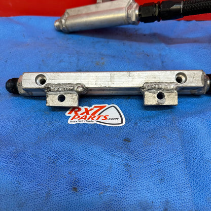 LHD, RHD Custom 13B Rotary Fuel Rail with 8AN adapters and line  Mazda Rx7 FD3S FD S6B4CFR
