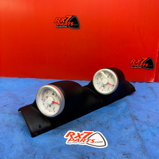 LHD Dual A pillar gauge pod with oil temp and pressure gauges no sensors   S7B5DGP