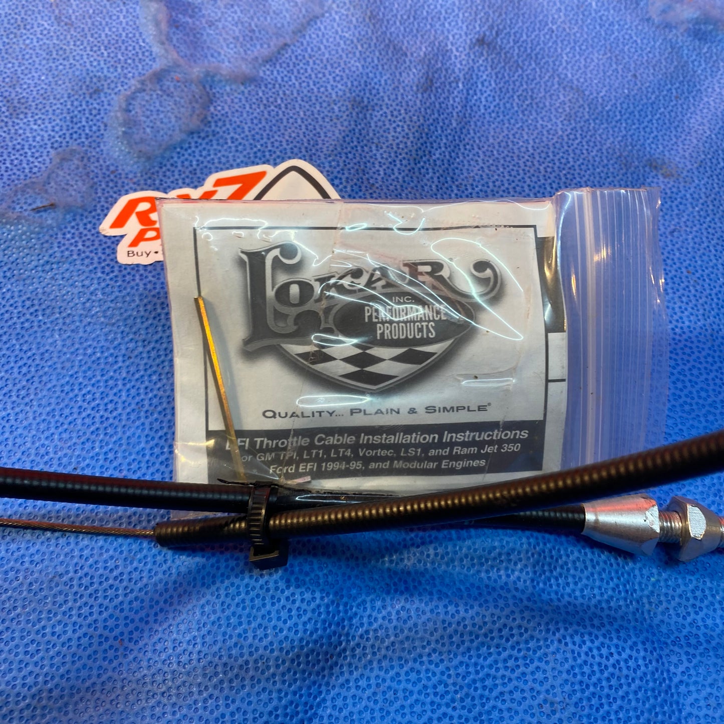 Lokar 36 Inch Throttle Cable   S7B9/9