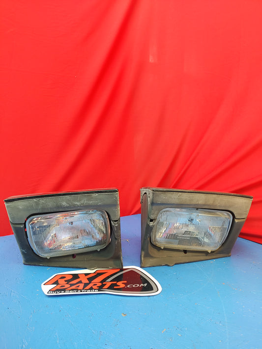 LHD FC Headlight Pair (Black) FC Mazda Rx7 FC3S FC S8B7/2