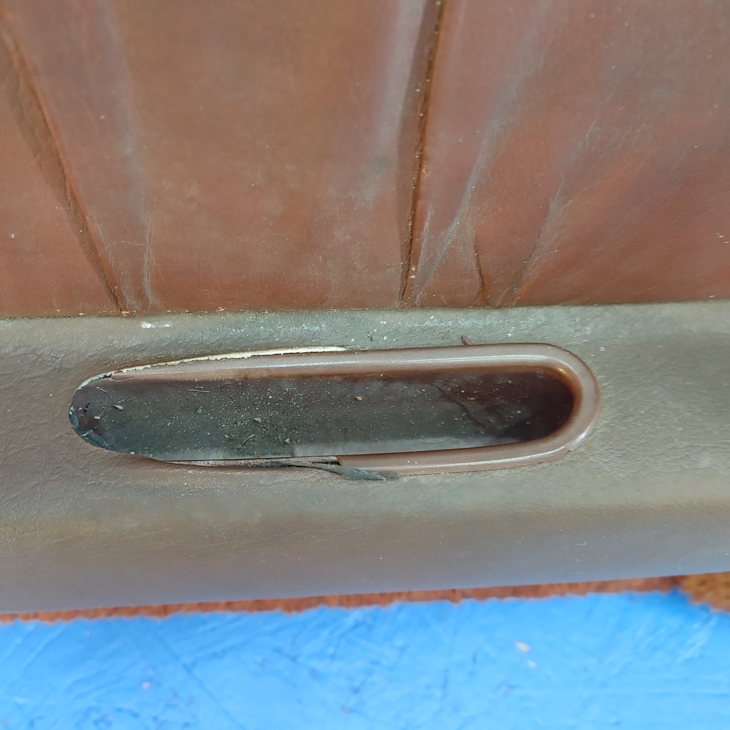 Brown Left Leather Power Window Door Card with Pocket  Mazda Rx7 FB3S FB PDC25